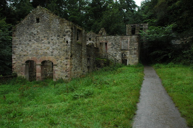 The limestone gorge and old bobbin mill ruins at The Howk near Caldbeck